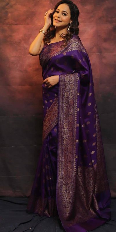 KP 6010 Purple Soft Lichi Silk Jacquard Saree Perfect for Wedding, Party, Traditional Day, Family Gatherings, Sangeet . Grab it for ₹1349. Delivery 4-6 W | Sarees, Bollywood Sarees, Creative Sarees, Designer Sarees, Embroidered Sarees, Ethnic Saree, Modern Digital sarees, Party Wear Sarees