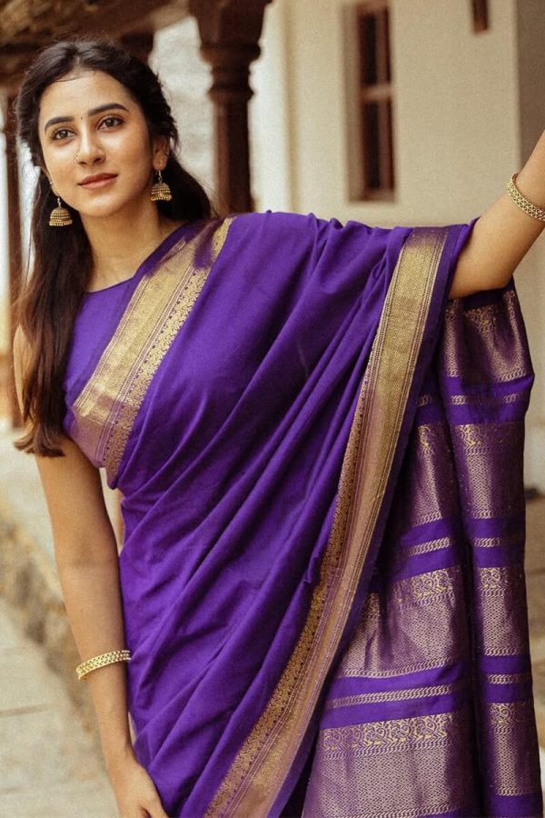 KP 6031 Purple Soft Lichi Silk Cloth Saree with Designer Work. Affordable Price ₹1349. Delivery 4-6 Working Days. Shop now. | Sarees, Bollywood Sarees, Creative Sarees, Designer Sarees, Embroidered Sarees, Ethnic Saree, Modern Digital sarees, Party Wear Sarees