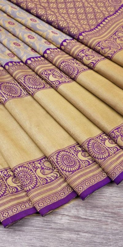 KP 3077 Purple Soft Lichi Silk Saree Perfect for Wedding, Party, Housewarming, Baby Shower, Onam . Available at ₹1599 only. Delivery 4-6 Working Da | Sarees, Bollywood Sarees, Creative Sarees, Designer Sarees, Embroidered Sarees, Ethnic Saree, Modern Digital sarees, Party Wear Sarees