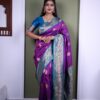 Purple Soft Paithani Silk Zari Work Lace Saree