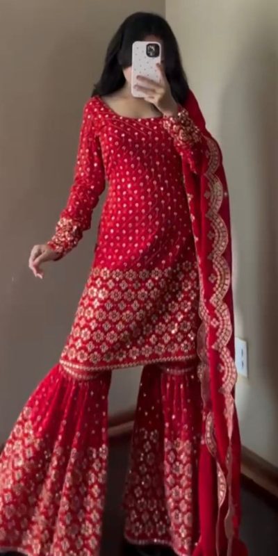 RTC 5921 Red Faux Georgette Salwarv suit with Lace Work. Wedding, Party, Festive, Events Grab it for ₹2549. Delivery 4-6 Working Days. Shop now. | Jump Suits, Tops & Bottoms, Track Suits, Salwar suit, Casual Suits, Creative suits, Designer Suits, Palazzo Suits, Party Wear Suits, Patiala Suits, Straight Suits, Trendy Wear
