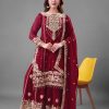 SR 1688 Red Heavy Faux Georgette With Heavy Embroidery Wedding, Party, Festive, Events, Navratri Garba, Reception, Haldi, 4-6 Working Days At 1949 Only | Jump Suits, Salwar suit, Casual Suits, Creative suits, Designer Suits, Palazzo Suits, Party Wear Suits, Patiala Suits, Straight Suits
