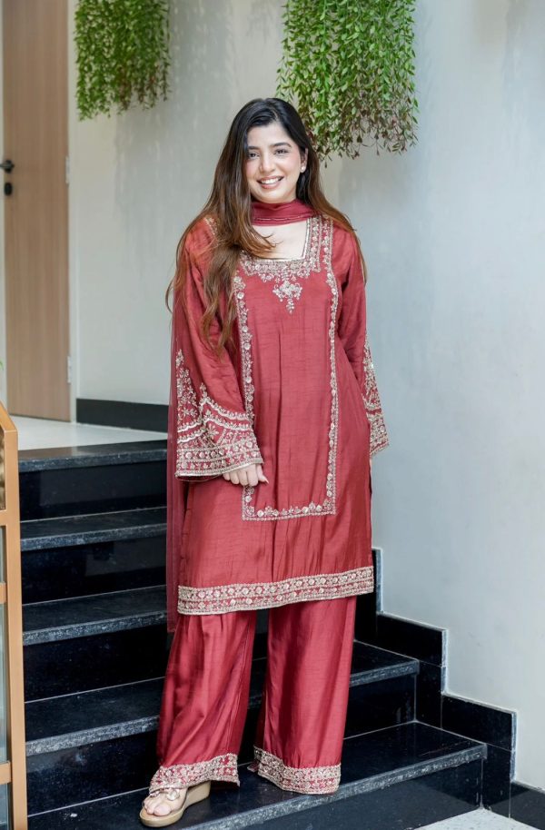 ZSR 3138 Red German Chiffon With Embroidery Work with Full Sleeve Salwar Suit Wedding, Party, Festive, Events,Now at just ₹1949. Delivery 4-6 Worki | Jump Suits, Salwar suit, Casual Suits, Creative suits, Designer Suits, Palazzo Suits, Party Wear Suits, Patiala Suits, Straight Suits