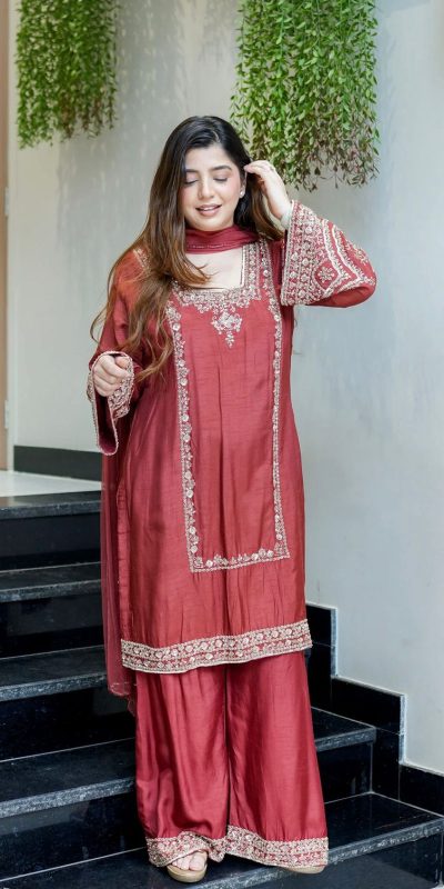 ZSR 3138 Red German Chiffon With Embroidery Work with Full Sleeve Salwar Suit Wedding, Party, Festive, Events,Now at just ₹1949. Delivery 4-6 Worki | Jump Suits, Salwar suit, Casual Suits, Creative suits, Designer Suits, Palazzo Suits, Party Wear Suits, Patiala Suits, Straight Suits