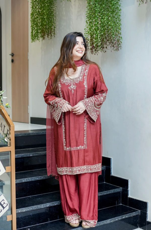 ZSR 3138 Red German Chiffon With Embroidery Work with Full Sleeve Salwar Suit Wedding, Party, Festive, Events,Now at just ₹1949. Delivery 4-6 Worki | Jump Suits, Salwar suit, Casual Suits, Creative suits, Designer Suits, Palazzo Suits, Party Wear Suits, Patiala Suits, Straight Suits