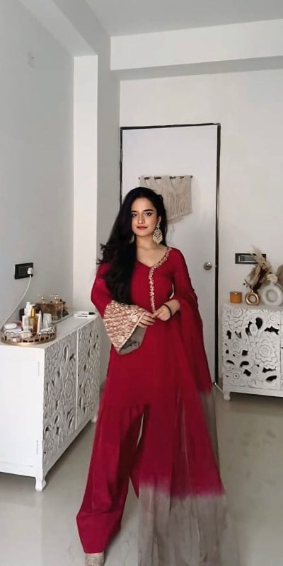 NSR 854 Red Natural Satin Silk Sequence Work with Lace Work & Embroidery Work Salwaar Suit Now at just ₹1799. Delivery 4-6 Working Days. Shop now. | Jump Suits, Salwar suit, Casual Suits, Creative suits, Designer Suits, Palazzo Suits, Party Wear Suits, Patiala Suits, Straight Suits