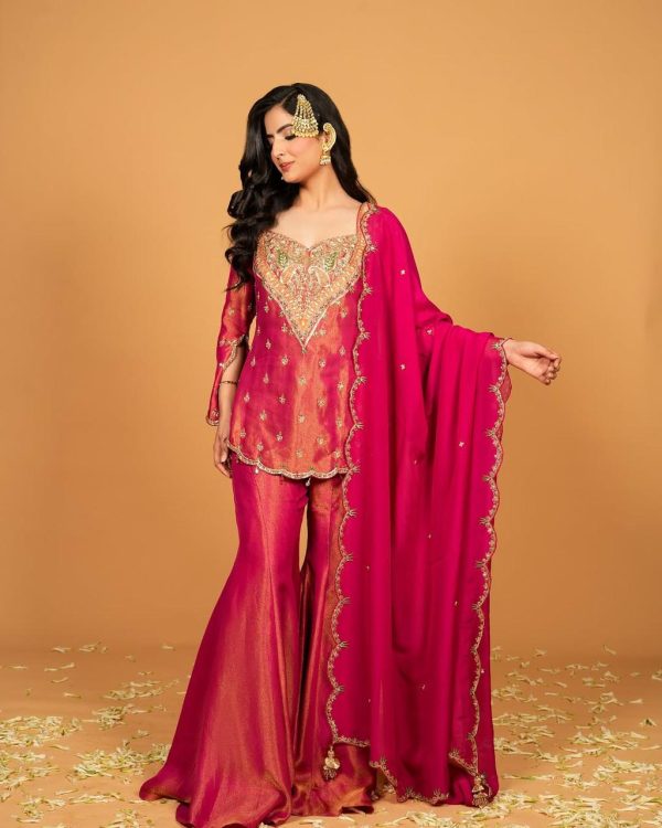NSR 852 Red Simar Silk With Embroidery Work with Full Sleeve Salwar Suit in . Now at just ₹2099. Delivery 4-6 Working Days. Shop n | Jump Suits, Salwar suit, Casual Suits, Creative suits, Designer Suits, Palazzo Suits, Party Wear Suits, Patiala Suits, Straight Suits