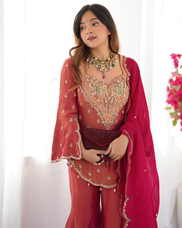 NSR 852 Red Simar Silk With Embroidery Work with Full Sleeve Salwar Suit in . Now at just ₹2099. Delivery 4-6 Working Days. Shop n | Jump Suits, Salwar suit, Casual Suits, Creative suits, Designer Suits, Palazzo Suits, Party Wear Suits, Patiala Suits, Straight Suits