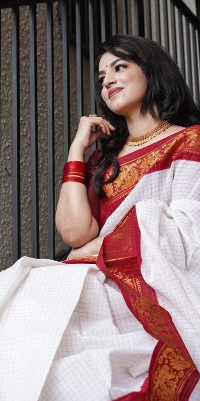 KP 3025 Red Soft Lichi Silk Saree Perfect for Wedding, Party, Baby Shower, Onam, Durga Puja . Available at ₹1449 only. Delivery 4-6 Working Days. | Sarees, Bollywood Sarees, Creative Sarees, Designer Sarees, Embroidered Sarees, Ethnic Saree, Modern Digital sarees, Party Wear Sarees