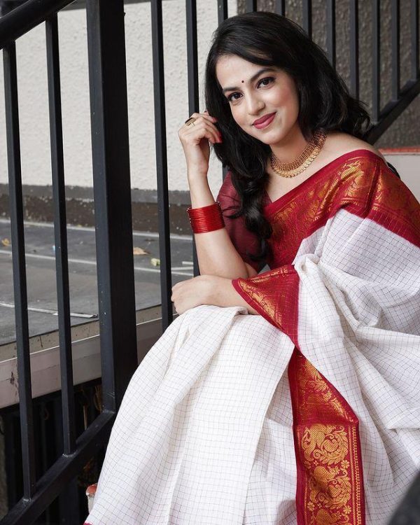KP 3025 Red Soft Lichi Silk Saree Perfect for Wedding, Party, Baby Shower, Onam, Durga Puja . Available at ₹1449 only. Delivery 4-6 Working Days. | Sarees, Bollywood Sarees, Creative Sarees, Designer Sarees, Embroidered Sarees, Ethnic Saree, Modern Digital sarees, Party Wear Sarees