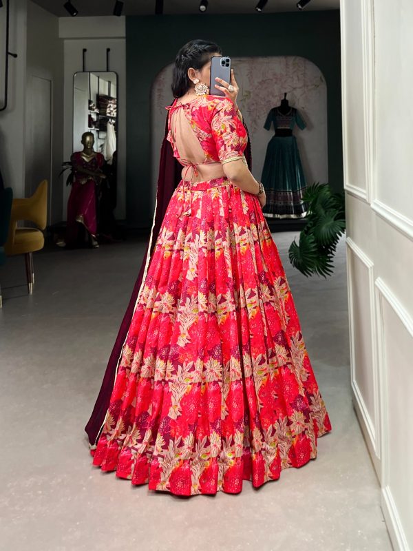 LNB 1032 Red Tussar Silk With Lace Work & Sequins Work Lehenga Choli. Now at just ₹1799. Delivery 4-6 Working Days. Shop now. | Lehenga, Bollywood Lehenga, Creative Lehenga, Designer Lehenga, Embroidered Lehenga, Party Wear Lehenga