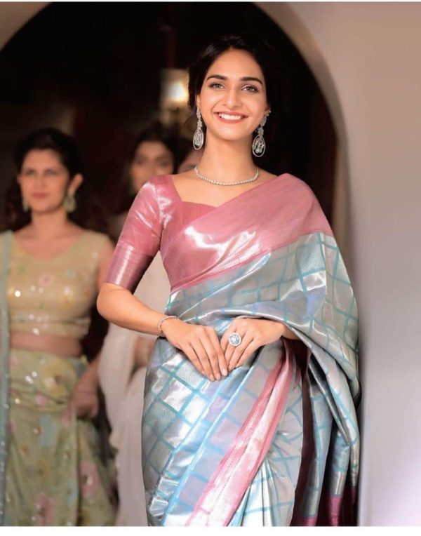 KP 5093 Sky Blue Soft Lichi Silk With Lace Work & Lace Border Saree Now a t just ₹1449. Delivery 4-6 Working Days. Shop now. | Sarees, Bollywood Sarees, Creative Sarees, Designer Sarees, Embroidered Sarees, Ethnic Saree, Modern Digital sarees, Party Wear Sarees