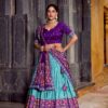 Sky Blue Tasar Silk Sequins Embroidery Work Lehenga Choli