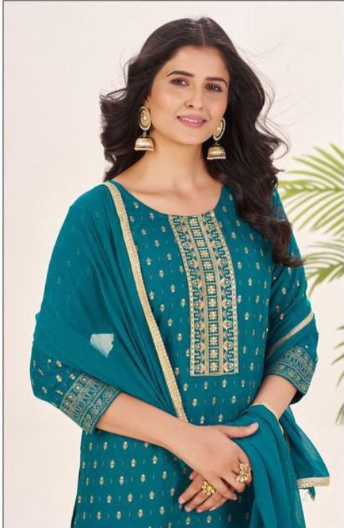 INLI Muskaan Teal in Rayon Lace Work & Embroidery Work Salwar Suit. Festive Deal ₹1949. Delivery 4-6 Working Days. Shop now. | Jump Suits, Salwar suit, Casual Suits, Creative suits, Designer Suits, Palazzo Suits, Party Wear Suits, Patiala Suits, Straight Suits