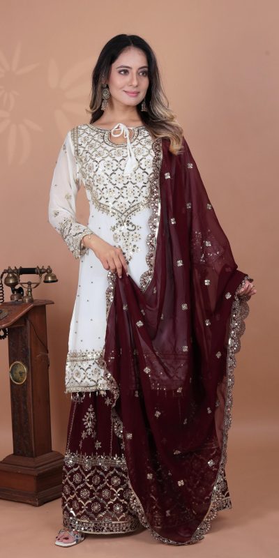 ZSR 3119 White Heavy Faux Georgette With 5mm Embroidery Sequence Work With Full Sleeve Salwar Suit Wedding, Party, Festive, Events Festive Deal ₹ | Jump Suits, Tops & Bottoms, Track Suits, Salwar suit, Casual Suits, Creative suits, Designer Suits, Palazzo Suits, Party Wear Suits, Patiala Suits, Straight Suits, Trendy Wear