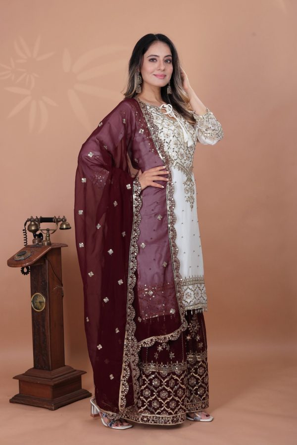 ZSR 3119 White Heavy Faux Georgette With 5mm Embroidery Sequence Work With Full Sleeve Salwar Suit Wedding, Party, Festive, Events Festive Deal ₹ | Jump Suits, Tops & Bottoms, Track Suits, Salwar suit, Casual Suits, Creative suits, Designer Suits, Palazzo Suits, Party Wear Suits, Patiala Suits, Straight Suits, Trendy Wear