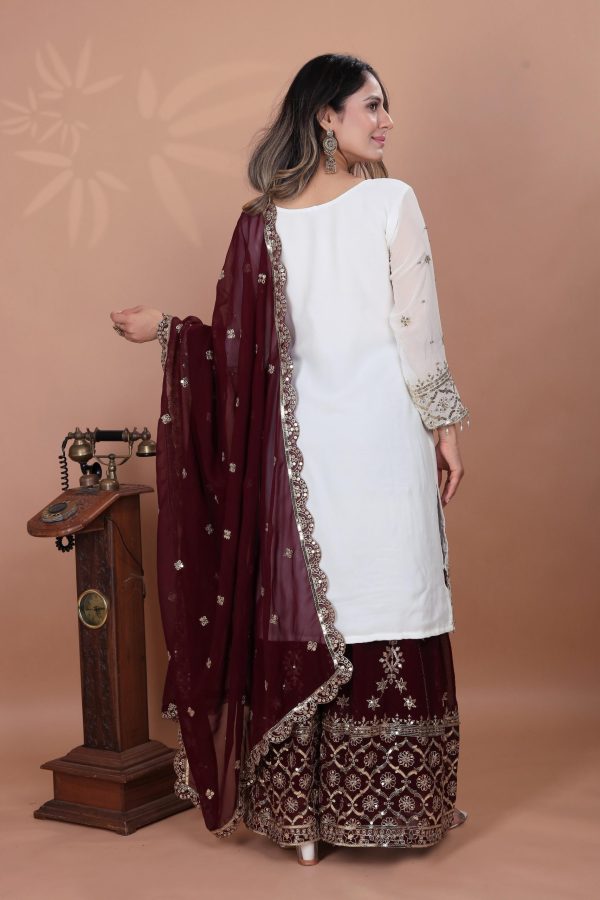 ZSR 3119 White Heavy Faux Georgette With 5mm Embroidery Sequence Work With Full Sleeve Salwar Suit Wedding, Party, Festive, Events Festive Deal ₹ | Jump Suits, Tops & Bottoms, Track Suits, Salwar suit, Casual Suits, Creative suits, Designer Suits, Palazzo Suits, Party Wear Suits, Patiala Suits, Straight Suits, Trendy Wear