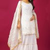 SR 1671 White Georgette Salwar Suit Perfect for Wedding, Party, Cultural Events, Temple Visit, Lohri Now at just ₹1799. Delivery 4-6 Working Days. | Jump Suits, Tops & Bottoms, Track Suits, Salwar suit, Casual Suits, Creative suits, Designer Suits, Palazzo Suits, Party Wear Suits, Patiala Suits, Straight Suits, Trendy Wear