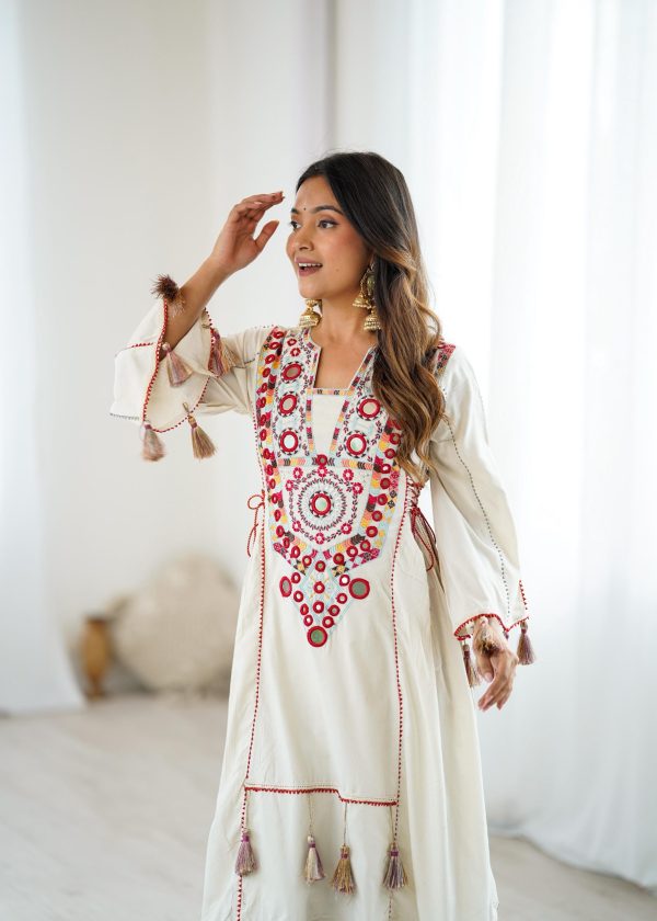 SRK 5286 White in Khadi Cotton Mirror Work & Embroidery Work Salwar Suit . Now at just ₹2099. Delivery 4-6 Working Days. Shop now. | Jump Suits, Salwar suit, Casual Suits, Creative suits, Designer Suits, Palazzo Suits, Party Wear Suits, Patiala Suits, Straight Suits