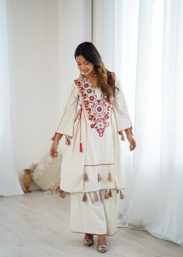SRK 5286 White in Khadi Cotton Mirror Work & Embroidery Work Salwar Suit . Now at just ₹2099. Delivery 4-6 Working Days. Shop now. | Jump Suits, Salwar suit, Casual Suits, Creative suits, Designer Suits, Palazzo Suits, Party Wear Suits, Patiala Suits, Straight Suits