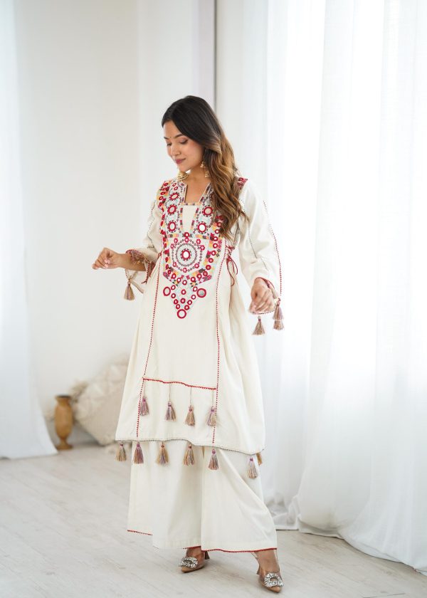 SRK 5286 White in Khadi Cotton Mirror Work & Embroidery Work Salwar Suit . Now at just ₹2099. Delivery 4-6 Working Days. Shop now. | Jump Suits, Salwar suit, Casual Suits, Creative suits, Designer Suits, Palazzo Suits, Party Wear Suits, Patiala Suits, Straight Suits