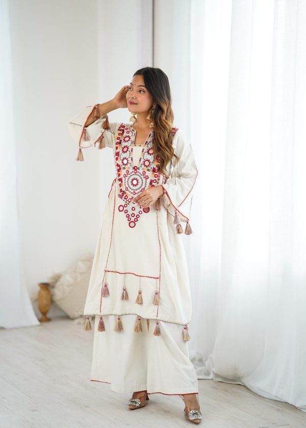 SRK 5286 White in Khadi Cotton Mirror Work & Embroidery Work Salwar Suit . Now at just ₹2099. Delivery 4-6 Working Days. Shop now. | Jump Suits, Salwar suit, Casual Suits, Creative suits, Designer Suits, Palazzo Suits, Party Wear Suits, Patiala Suits, Straight Suits