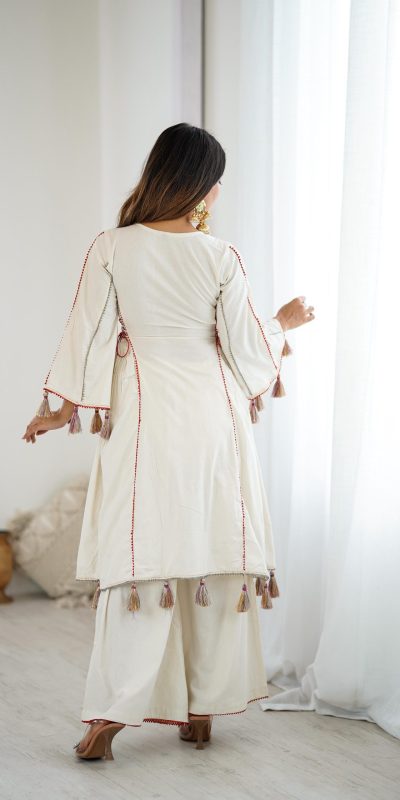 SRK 5286 White in Khadi Cotton Mirror Work & Embroidery Work Salwar Suit . Now at just ₹2099. Delivery 4-6 Working Days. Shop now. | Jump Suits, Salwar suit, Casual Suits, Creative suits, Designer Suits, Palazzo Suits, Party Wear Suits, Patiala Suits, Straight Suits