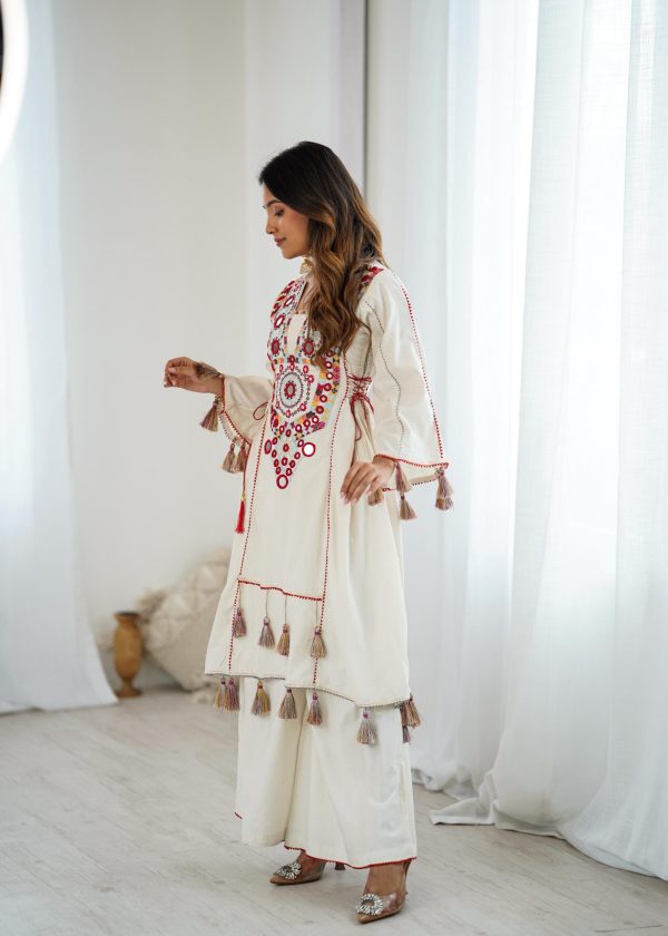 SRK 5286 White in Khadi Cotton Mirror Work & Embroidery Work Salwar Suit . Now at just ₹2099. Delivery 4-6 Working Days. Shop now. | Jump Suits, Salwar suit, Casual Suits, Creative suits, Designer Suits, Palazzo Suits, Party Wear Suits, Patiala Suits, Straight Suits