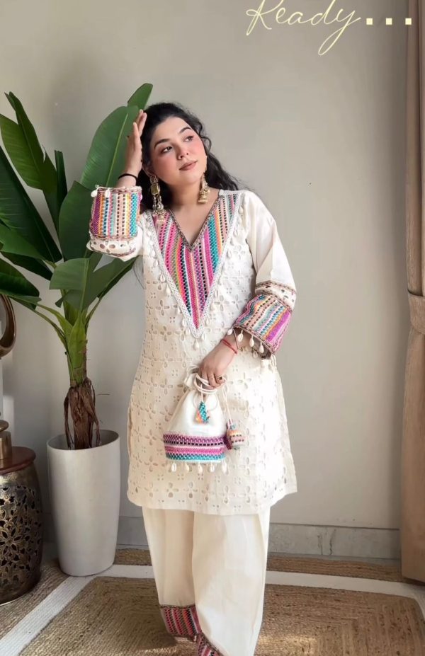 SR 1683 White Khadi Cotton with Thread Embroidery & Embroidery Work Salwar Suit just ₹1999. Delivery 4-6 Working Days. Shop now. | Jump Suits, Tops & Bottoms, Track Suits, Salwar suit, Casual Suits, Creative suits, Designer Suits, Palazzo Suits, Party Wear Suits, Patiala Suits, Straight Suits, Trendy Wear