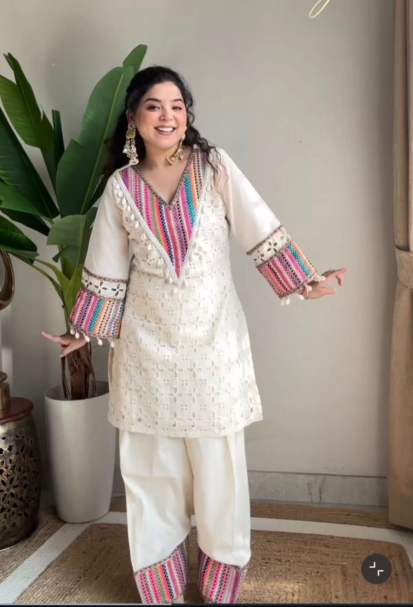 SR 1683 White Khadi Cotton with Thread Embroidery & Embroidery Work Salwar Suit just ₹1999. Delivery 4-6 Working Days. Shop now. | Jump Suits, Tops & Bottoms, Track Suits, Salwar suit, Casual Suits, Creative suits, Designer Suits, Palazzo Suits, Party Wear Suits, Patiala Suits, Straight Suits, Trendy Wear