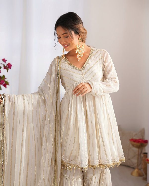 SRK 5300 White Mal Chanderi With Lace Work & Mirror Work Salwar Suit . Get it for ₹2099. Delivery 4-6 Working Days. Shop now. | Jump Suits, Tops & Bottoms, Track Suits, Salwar suit, Casual Suits, Creative suits, Designer Suits, Palazzo Suits, Party Wear Suits, Patiala Suits, Straight Suits, Trendy Wear