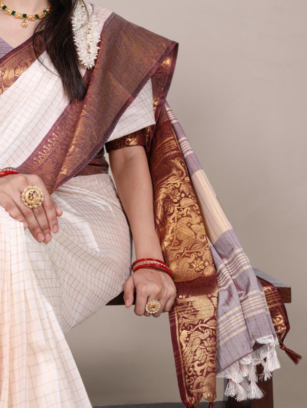 YNF 7405 White Poly Cotton With Zari Work Saree . Wedding, Party, Festive, Events Now at just ₹1449. Delivery 4-6 Working Days. Shop now. | Sarees, Bollywood Sarees, Creative Sarees, Designer Sarees, Embroidered Sarees, Ethnic Saree, Modern Digital sarees, Party Wear Sarees