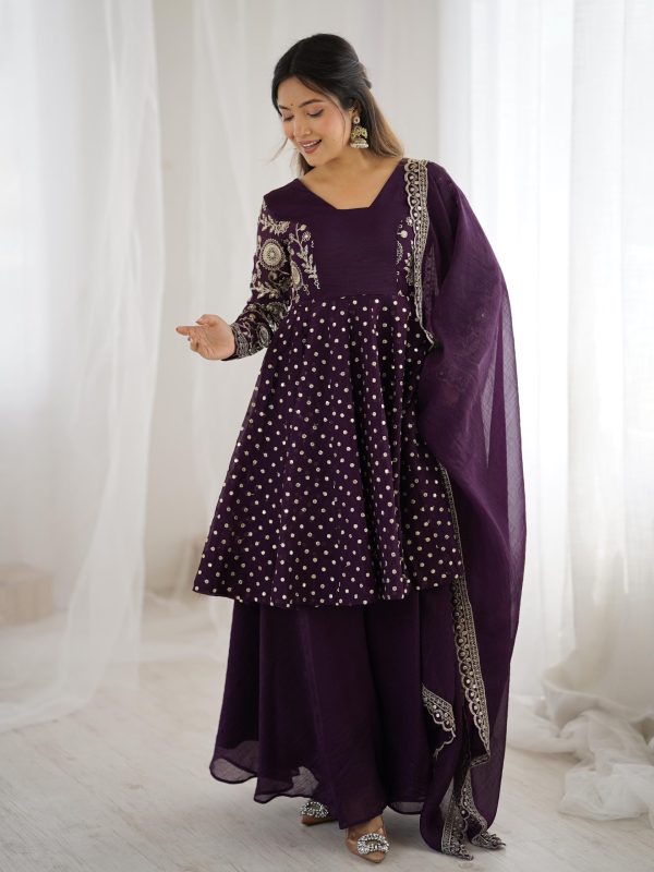 ZSR 3134 Wine Crunchy Silk Salwar Suit Perfect for Wedding, Party, Sangeet, Anniversary, Housewarming Introductory Price ₹2399. Delivery 4-6 | Jump Suits, Salwar suit, Casual Suits, Creative suits, Designer Suits, Palazzo Suits, Party Wear Suits, Patiala Suits, Straight Suits
