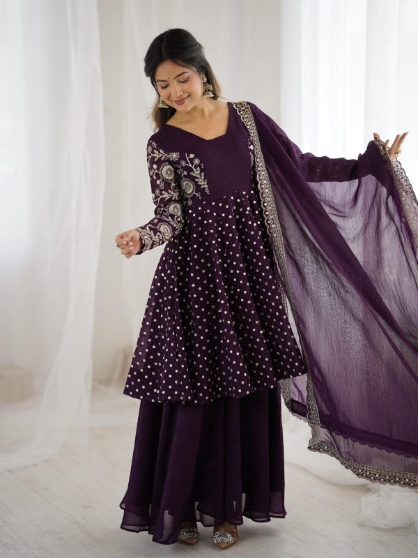 ZSR 3134 Wine Crunchy Silk Salwar Suit Perfect for Wedding, Party, Sangeet, Anniversary, Housewarming Introductory Price ₹2399. Delivery 4-6 | Jump Suits, Salwar suit, Casual Suits, Creative suits, Designer Suits, Palazzo Suits, Party Wear Suits, Patiala Suits, Straight Suits