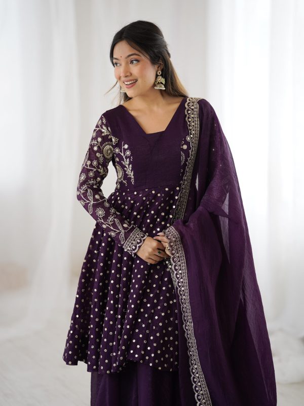 ZSR 3134 Wine Crunchy Silk Salwar Suit Perfect for Wedding, Party, Sangeet, Anniversary, Housewarming Introductory Price ₹2399. Delivery 4-6 | Jump Suits, Salwar suit, Casual Suits, Creative suits, Designer Suits, Palazzo Suits, Party Wear Suits, Patiala Suits, Straight Suits
