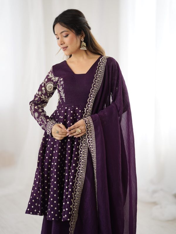 ZSR 3134 Wine Crunchy Silk Salwar Suit Perfect for Wedding, Party, Sangeet, Anniversary, Housewarming Introductory Price ₹2399. Delivery 4-6 | Jump Suits, Salwar suit, Casual Suits, Creative suits, Designer Suits, Palazzo Suits, Party Wear Suits, Patiala Suits, Straight Suits
