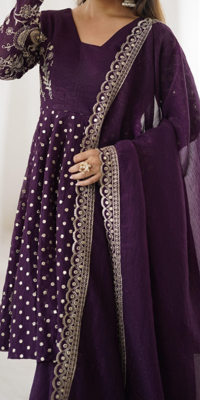 ZSR 3134 Wine Crunchy Silk Salwar Suit Perfect for Wedding, Party, Sangeet, Anniversary, Housewarming Introductory Price ₹2399. Delivery 4-6 | Jump Suits, Salwar suit, Casual Suits, Creative suits, Designer Suits, Palazzo Suits, Party Wear Suits, Patiala Suits, Straight Suits