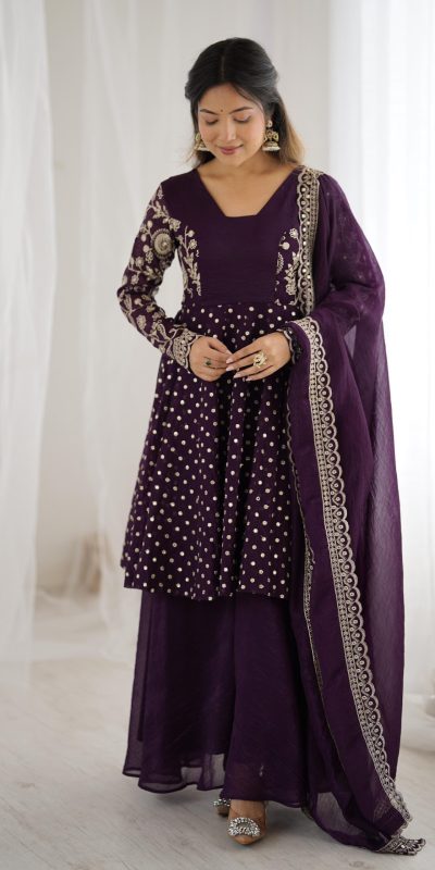 ZSR 3134 Wine Crunchy Silk Salwar Suit Perfect for Wedding, Party, Sangeet, Anniversary, Housewarming Introductory Price ₹2399. Delivery 4-6 | Jump Suits, Salwar suit, Casual Suits, Creative suits, Designer Suits, Palazzo Suits, Party Wear Suits, Patiala Suits, Straight Suits