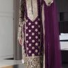 SR 1654 Maroon in Faux Georgette With Heavy Embroidery Sequence Work Wedding, Party, Festive, Events Special 4-6 Working Days At 2599/- Only | Jump Suits, Salwar suit, Casual Suits, Creative suits, Designer Suits, Palazzo Suits, Party Wear Suits, Patiala Suits, Straight Suits