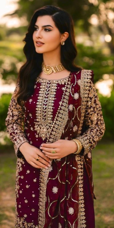 SRK 5238 Wine Faux Georgette With 5mm Embroidery Sequence Work with Beads Work Wedding, Party, Festive, Events, 4-6 Working Days At 2399 | Jump Suits, Salwar suit, Casual Suits, Creative suits, Designer Suits, Palazzo Suits, Party Wear Suits, Patiala Suits, Straight Suits