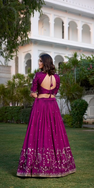 LNB 1404 Wine Vichitra Silk Sequins Work Embroidery Work Lehenga Choli Best Price ₹2999. Delivery 4-6 Working Days. Shop now. | Lehenga, Bollywood Lehenga, Creative Lehenga, Designer Lehenga, Embroidered Lehenga, Party Wear Lehenga