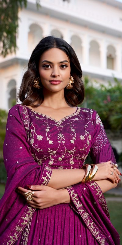 LNB 1404 Wine Vichitra Silk Sequins Work Embroidery Work Lehenga Choli Best Price ₹2999. Delivery 4-6 Working Days. Shop now. | Lehenga, Bollywood Lehenga, Creative Lehenga, Designer Lehenga, Embroidered Lehenga, Party Wear Lehenga