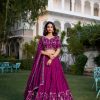 LNB 1404 Wine Vichitra Silk Sequins Work Embroidery Work Lehenga Choli Best Price ₹2999. Delivery 4-6 Working Days. Shop now. | Lehenga, Bollywood Lehenga, Creative Lehenga, Designer Lehenga, Embroidered Lehenga, Party Wear Lehenga