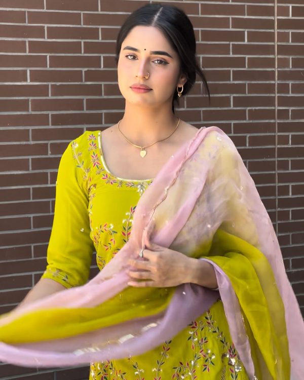 LG 1997 Yellow Georgette Embroidery Work & Lace Work Salwar Suit in . Festive Deal ₹1899. Delivery 4-6 Working Days. Shop now. | Jump Suits, Tops & Bottoms, Track Suits, Salwar suit, Casual Suits, Creative suits, Designer Suits, Palazzo Suits, Party Wear Suits, Patiala Suits, Straight Suits, Trendy Wear