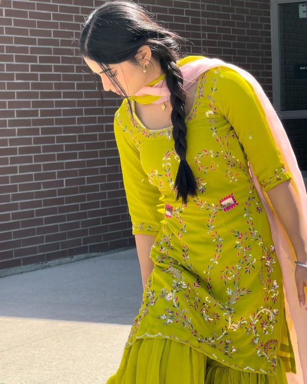 LG 1997 Yellow Georgette Embroidery Work & Lace Work Salwar Suit in . Festive Deal ₹1899. Delivery 4-6 Working Days. Shop now. | Jump Suits, Tops & Bottoms, Track Suits, Salwar suit, Casual Suits, Creative suits, Designer Suits, Palazzo Suits, Party Wear Suits, Patiala Suits, Straight Suits, Trendy Wear