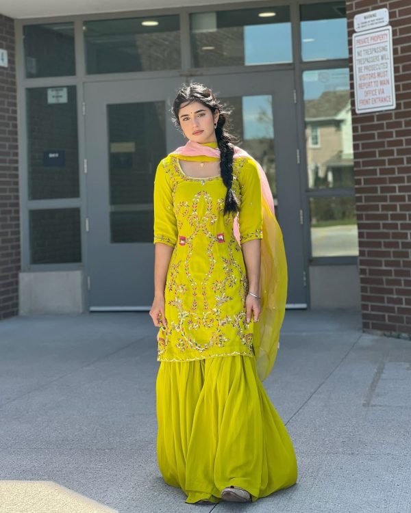 LG 1997 Yellow Georgette Embroidery Work & Lace Work Salwar Suit in . Festive Deal ₹1899. Delivery 4-6 Working Days. Shop now. | Jump Suits, Tops & Bottoms, Track Suits, Salwar suit, Casual Suits, Creative suits, Designer Suits, Palazzo Suits, Party Wear Suits, Patiala Suits, Straight Suits, Trendy Wear