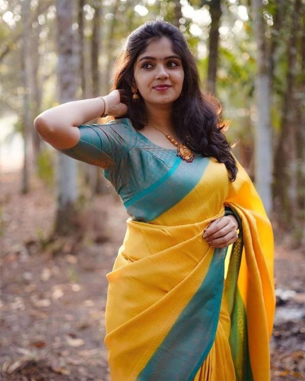 KP 5059 Yellow Color Soft Lichi Silk Cloth. Saree with Designer Work. Get it for ₹1449. Delivery 4-6 Working Days. Shop now. | Sarees, Bollywood Sarees, Creative Sarees, Designer Sarees, Embroidered Sarees, Ethnic Saree, Modern Digital sarees, Party Wear Sarees
