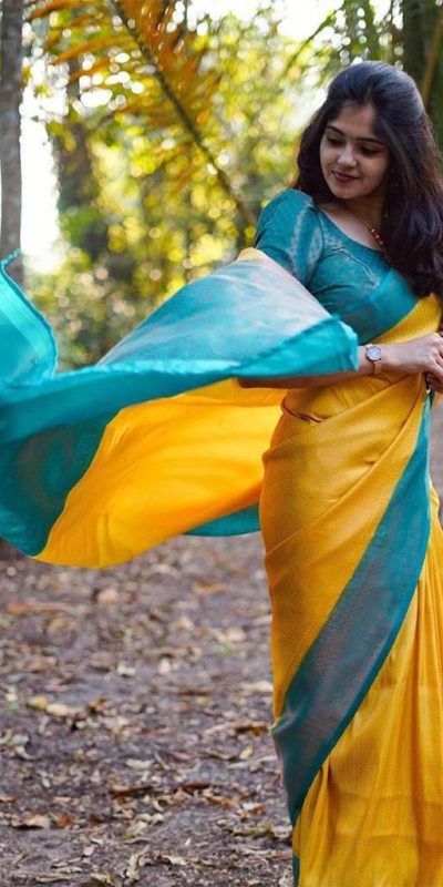 KP 5059 Yellow Color Soft Lichi Silk Cloth. Saree with Designer Work. Get it for ₹1449. Delivery 4-6 Working Days. Shop now. | Sarees, Bollywood Sarees, Creative Sarees, Designer Sarees, Embroidered Sarees, Ethnic Saree, Modern Digital sarees, Party Wear Sarees