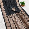 Black Banarasi Silk Zari Work Saree