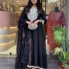 Black Cotton Silk Mirror Work Salwar Suit